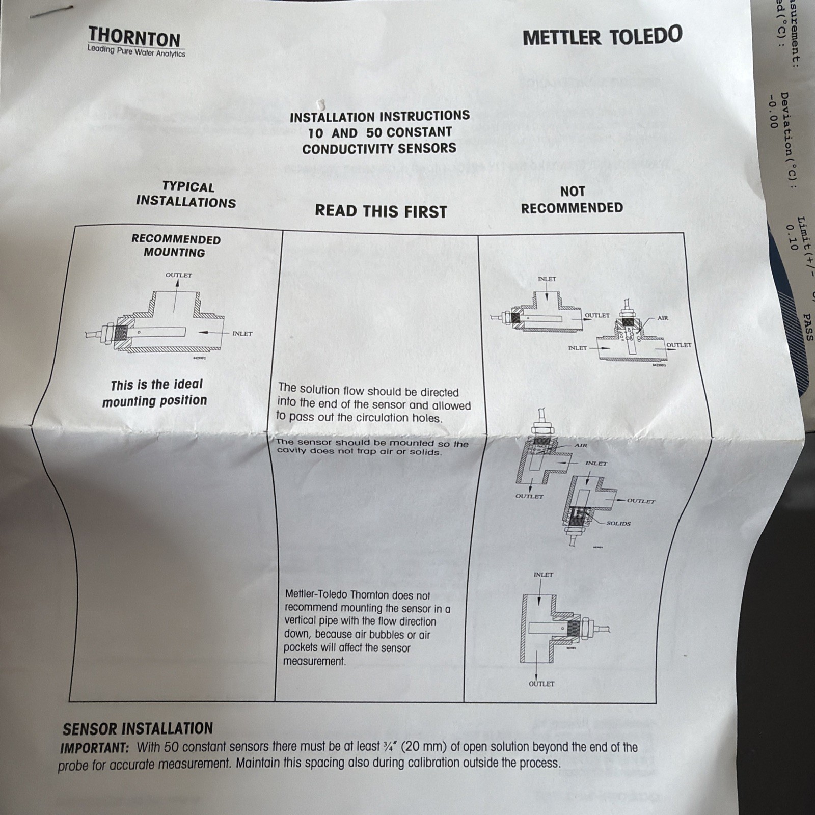 METTLER TOLEDO CONDUCTIVITY SENSOR 58-031-241