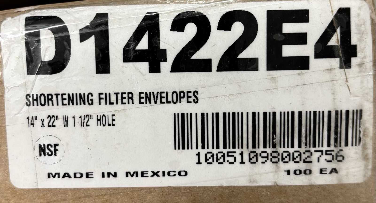DISCO – D1422E4 – 14 X 22 FILTER PAPER – ENVELOPE W/ HOLE- HENNY PENNY