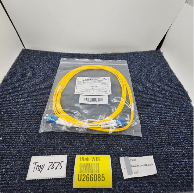 ( QTY 3 ) LCLCDUPSM-3M: Duplex Single-Mode Fiber Optic Patch Yellow