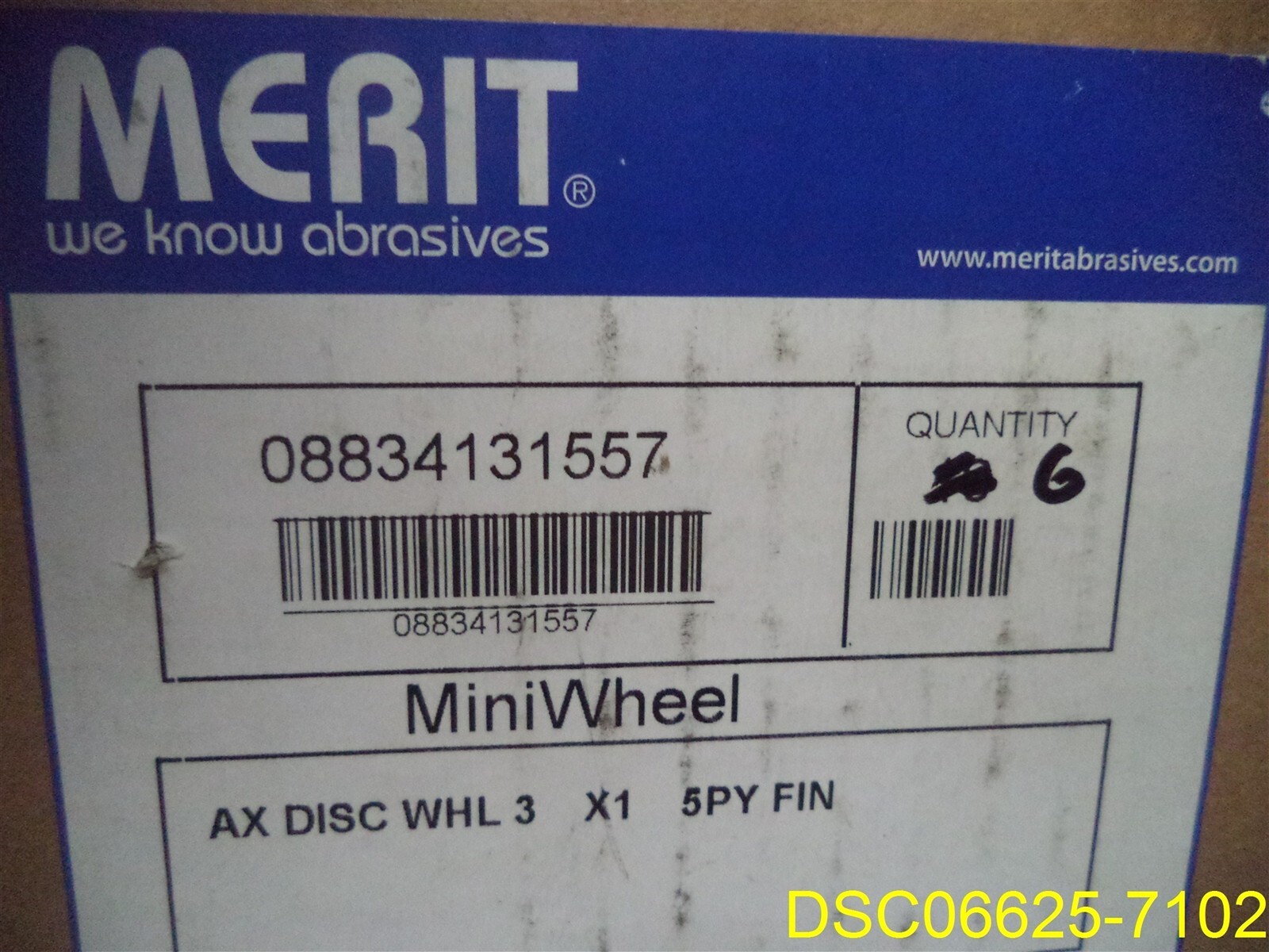 Qty = 6: Merit Abrasives 3″ x 1″ 5 Ply Fine Abrasotex Disc Wheels – 08834131557