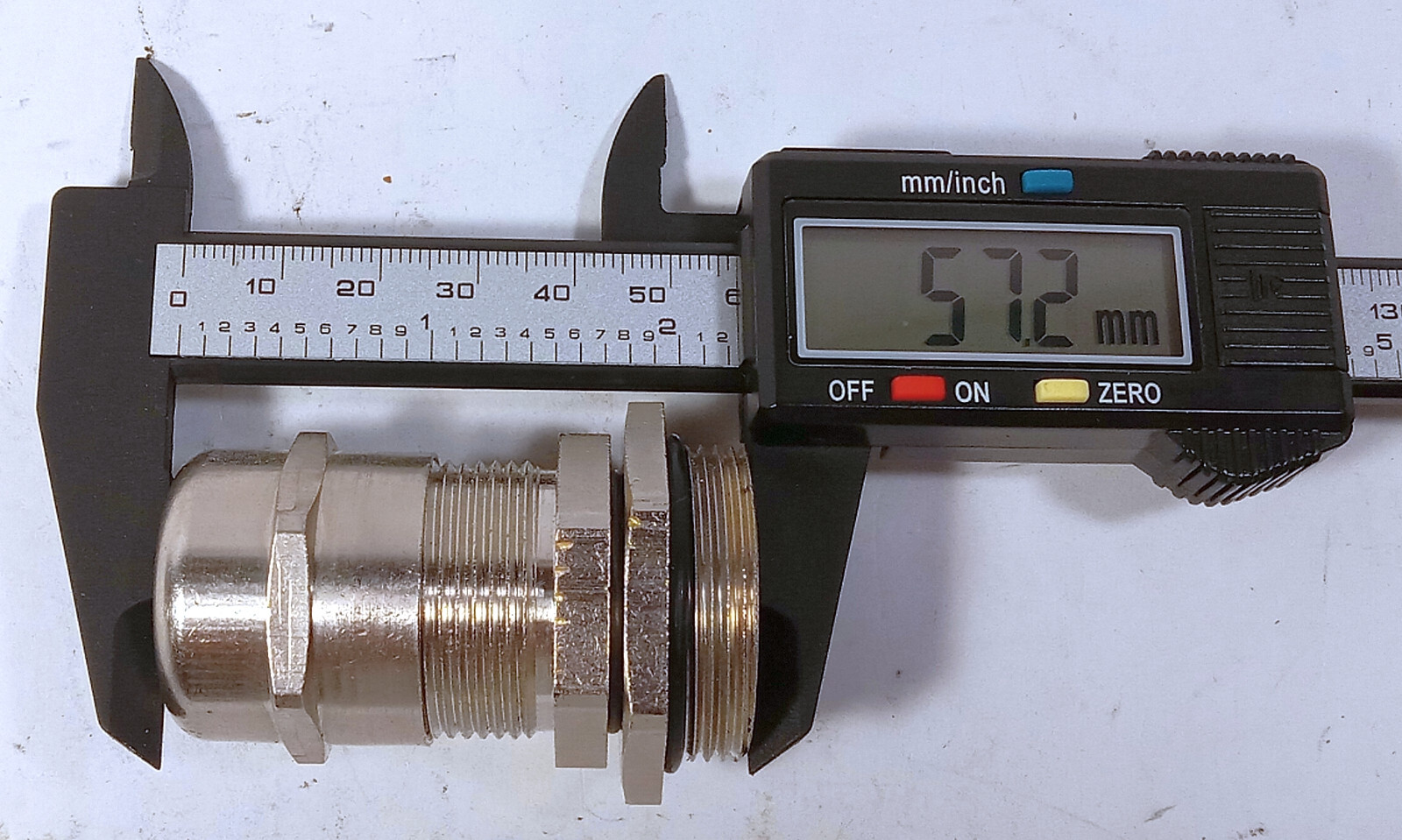 1 NEW NICKLE PLATED BRASS 57.2 mm CABLE GLAND CONNECTOR NNB ***MAKE OFFER***