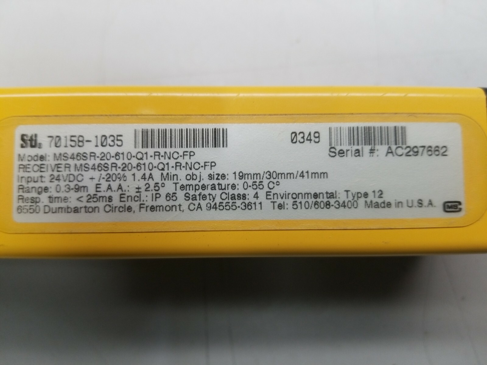 Sti 70158-1035, MS46SR-20-610-Q1-R-NC-FP