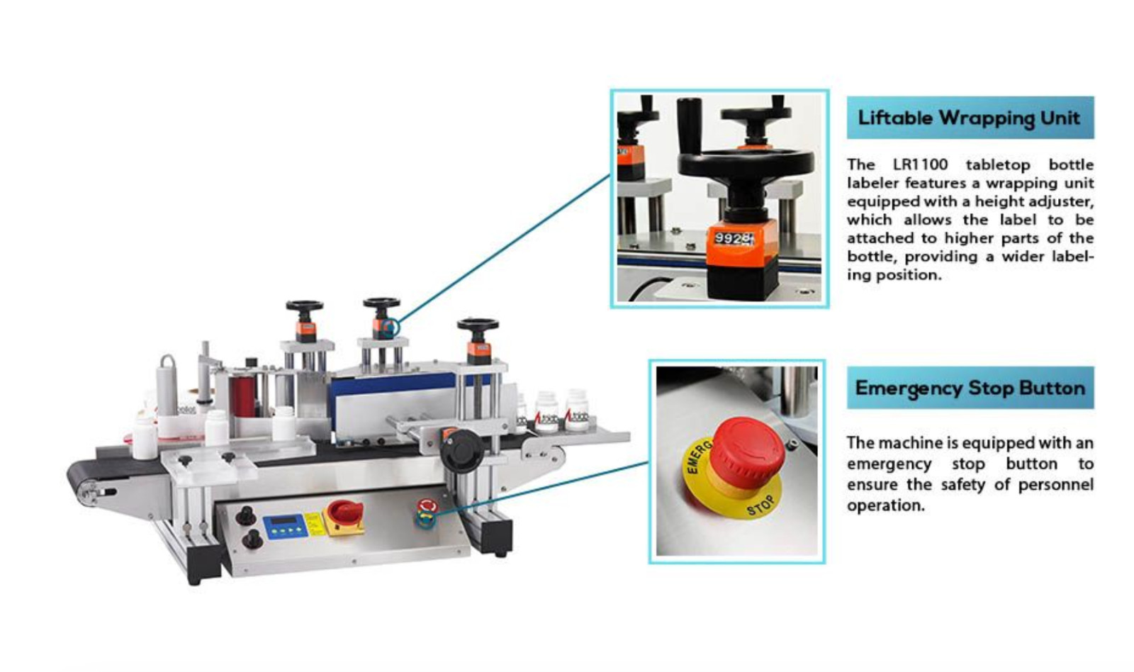 Tabletop Bottle Labeling Machine (Standard Model) Semi-Automatic Round Bottle