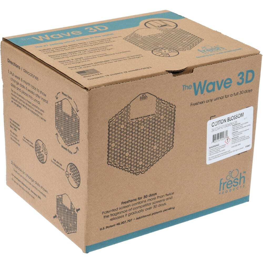 10 Count Fresh Products 2WDS60CBF Urinal Screens, Blue, Cotton Blossom Scent