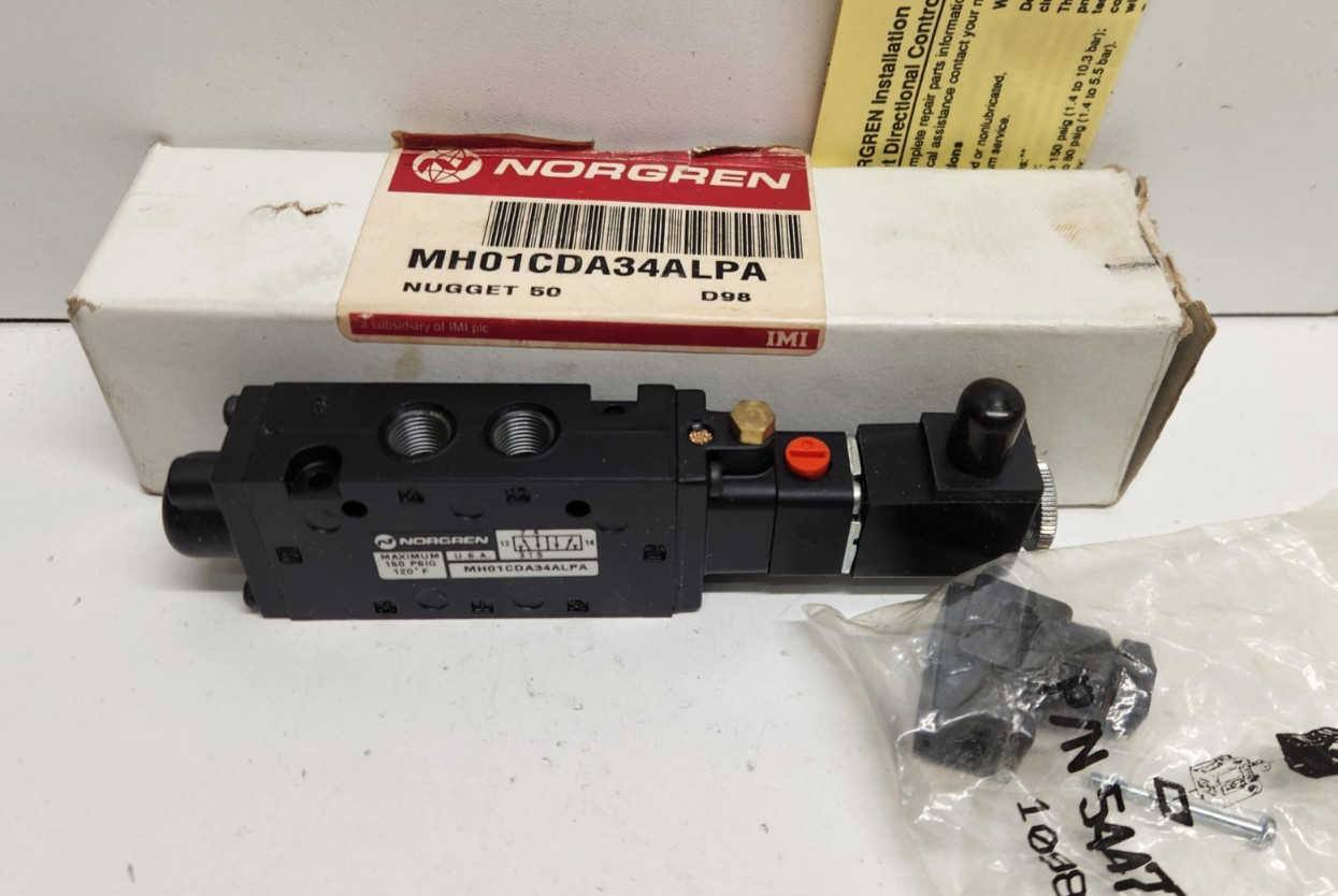 NEW IN BOX! NORGREN 24V 1/8″ 5PORT DIRECTIONAL CONTROL SPOOL VALVE MH01CDA34ALPA