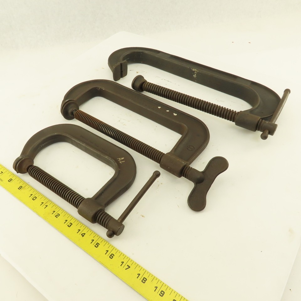 Drop Forged Steel 10″ 8″ & 5″ C-Clamp Tool Lot of 3