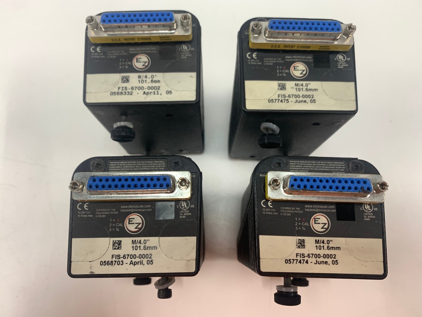 [Lot of 4!] Microscan Quadrus EZ FIS-6700-0002 Barcode Scanner 101.6mm FD=4.0”