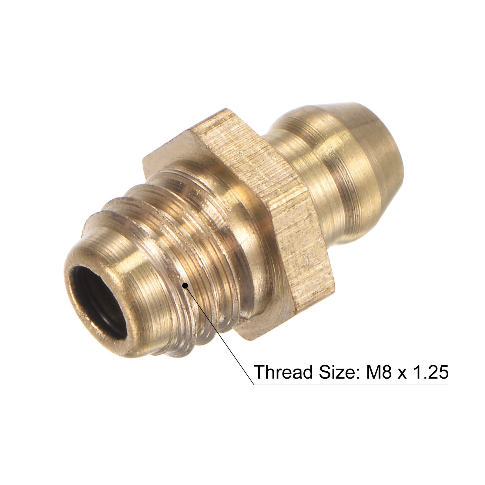 Brass Straight Hydraulic Grease Fitting Accessories M8 x 1.25mm Thread 10PACK
