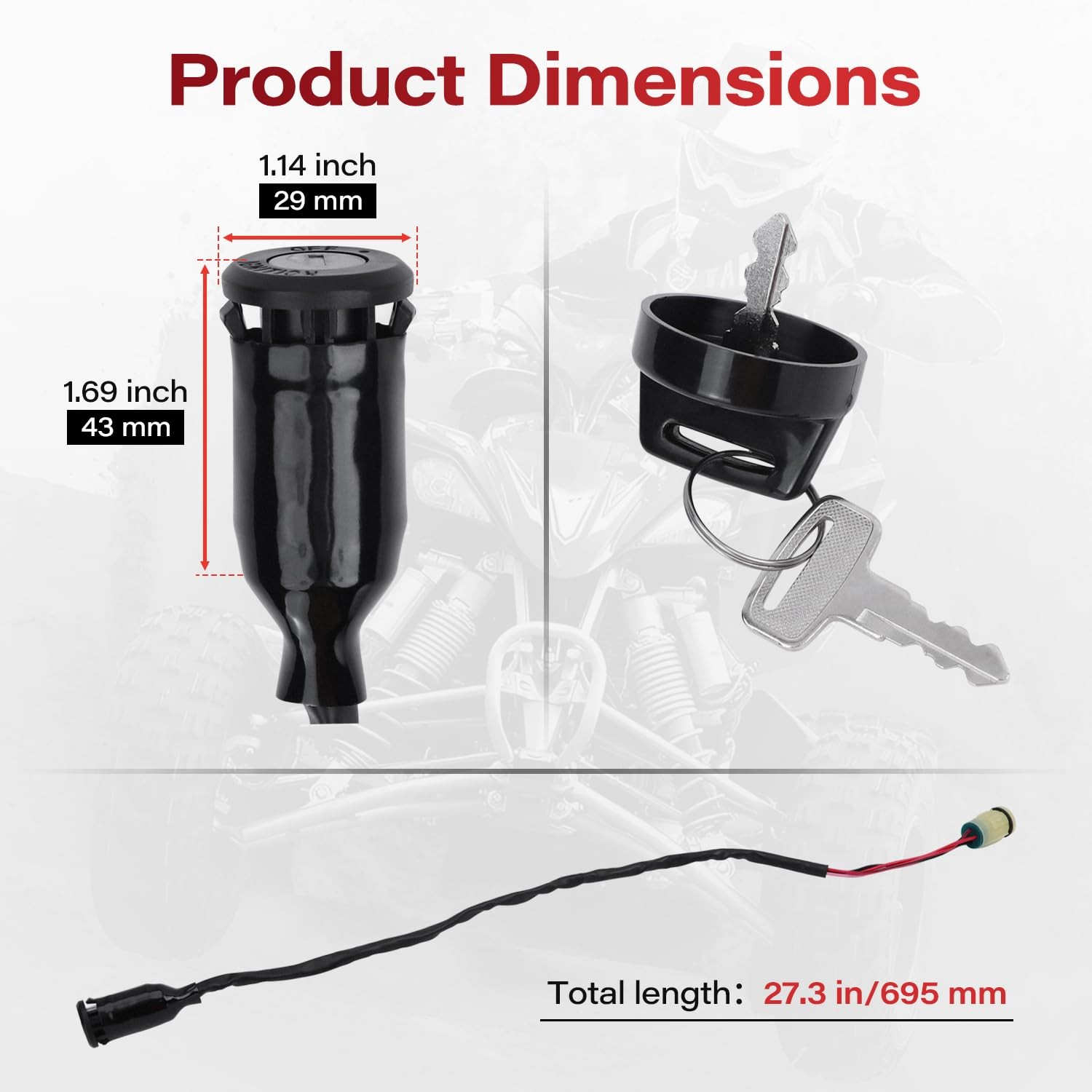 Honda Ignition Key Switch for ATV Rancher 350 400 420 TRX350TE TRX4 Compatible