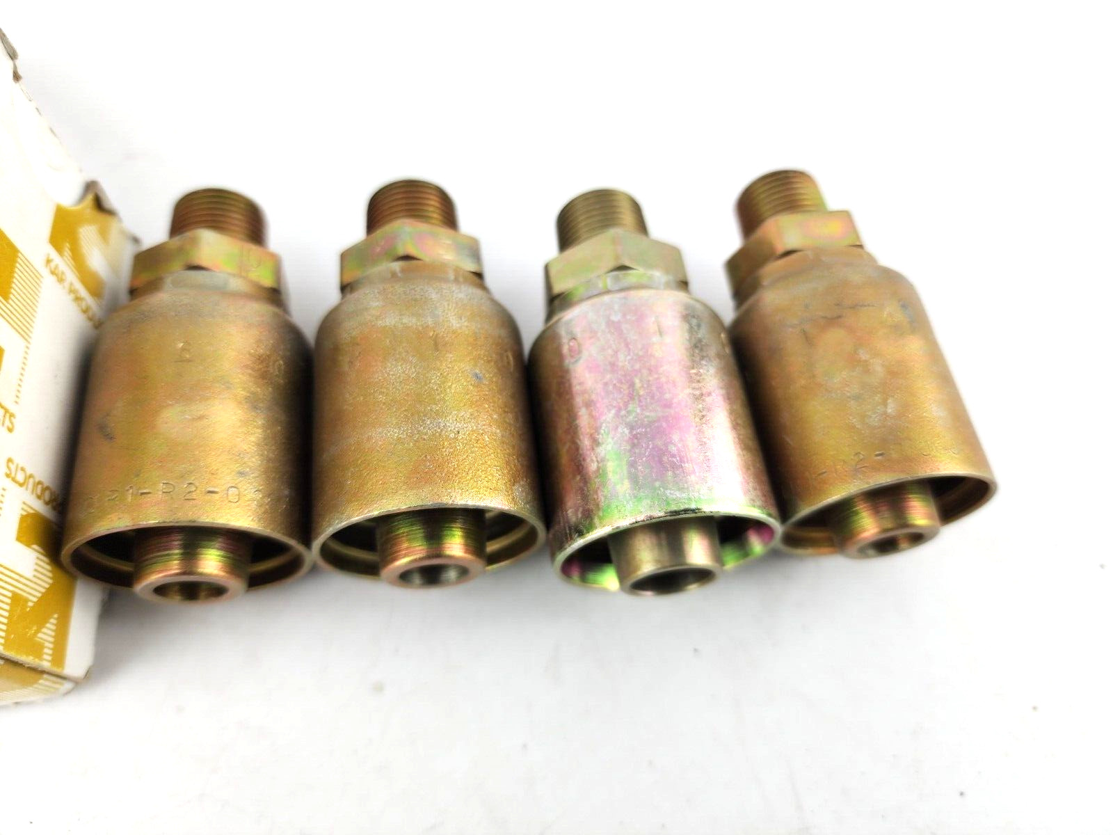 4pcs Hydraulic Hose Male Pipe Rigid MPT Fitting 0.625″ ID 10 mm 3/8-18 81278