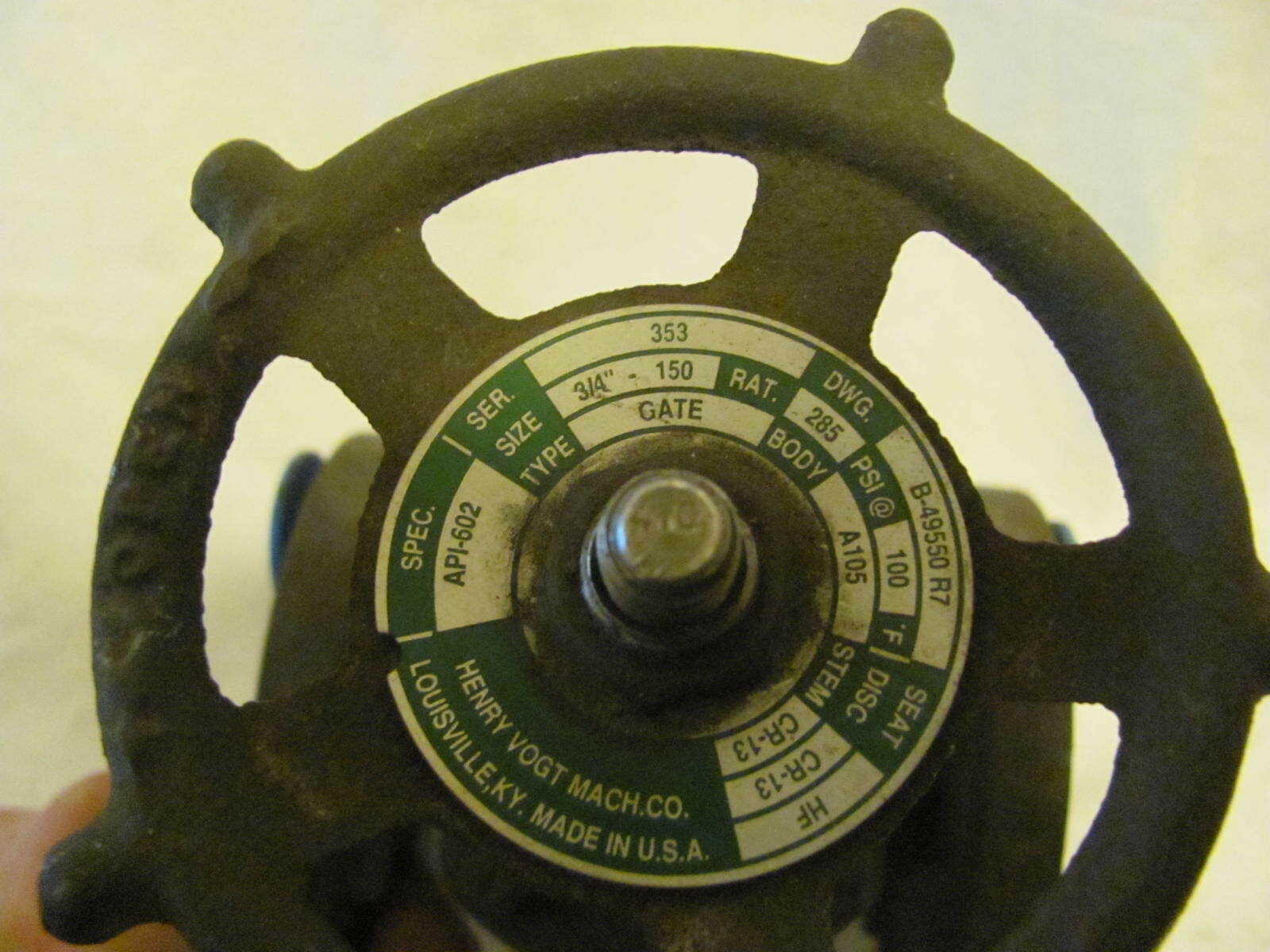 ?NEW? Henry Vogt (P/N# API-602 / B-49550 R7 ) 3/4″ NPT Gate Valve 100 PSIÃ‚Â “