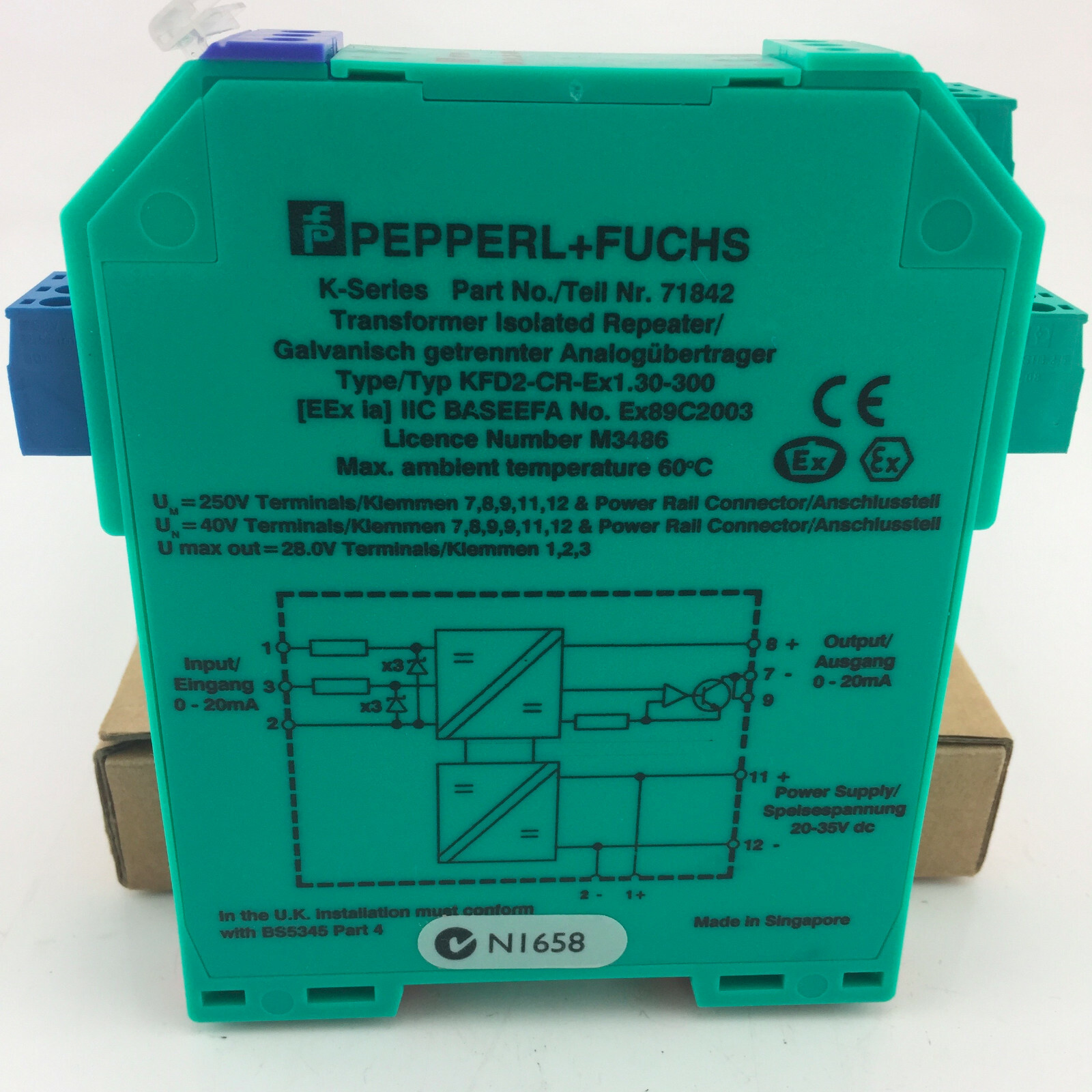 PEPPERL+FUCHS KFD2-CR-EX1.30300 Transformer Isolated repeater, 24VDC PS
