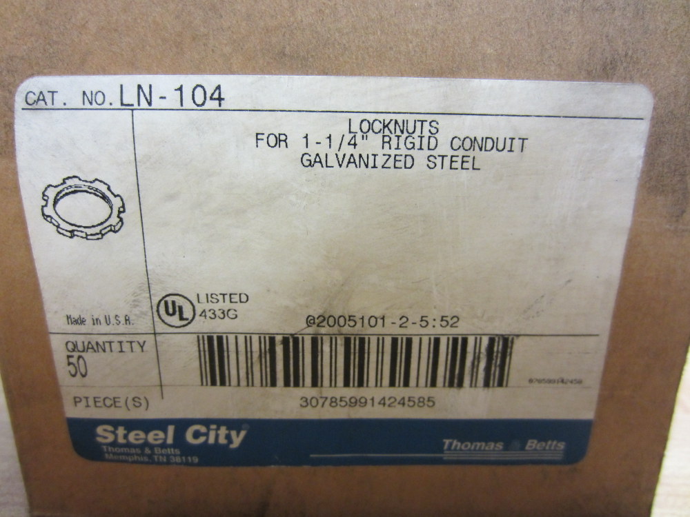 Steel City LN-104 LN104 Locknut 1-1/4″ (Pack of 50)