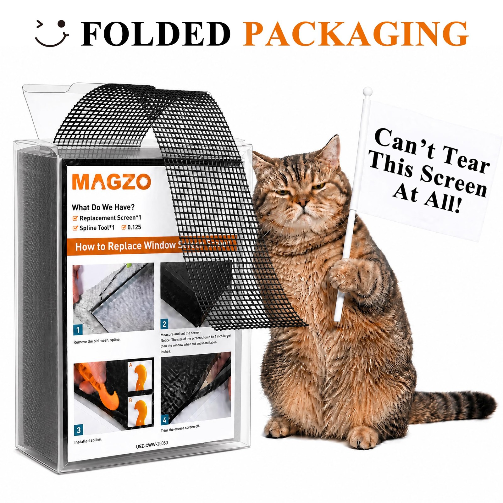 MAGZO Pet Proof Window&Door Screen Replacement Mesh, 60″ W 60″W x 96″L, Black