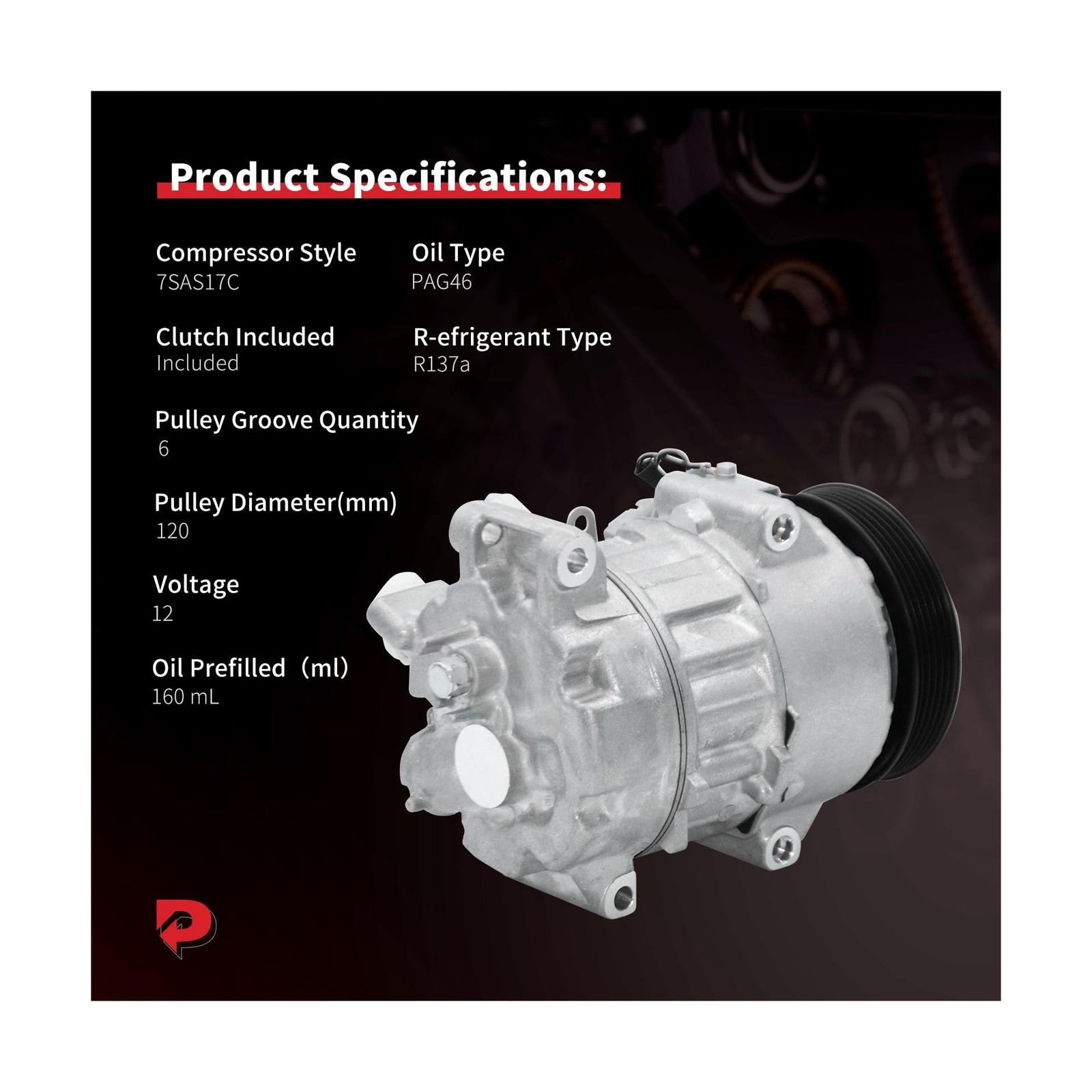 PHOBOOS A/C Compressor with Clutch Compatible with Toyota RAV4 2013-2018 L4 2…