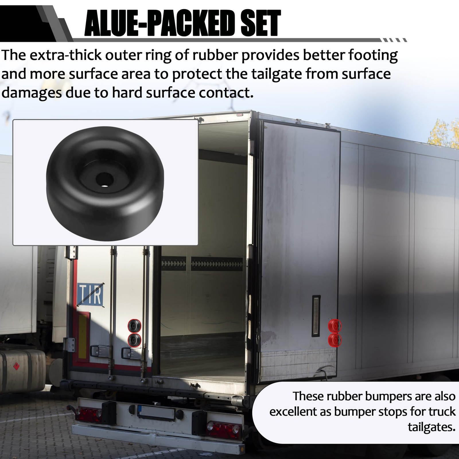 1″ Tall Trailer Ramp Door Bumpers Universal Fit Bumper with 7/16″ Screw Holes…
