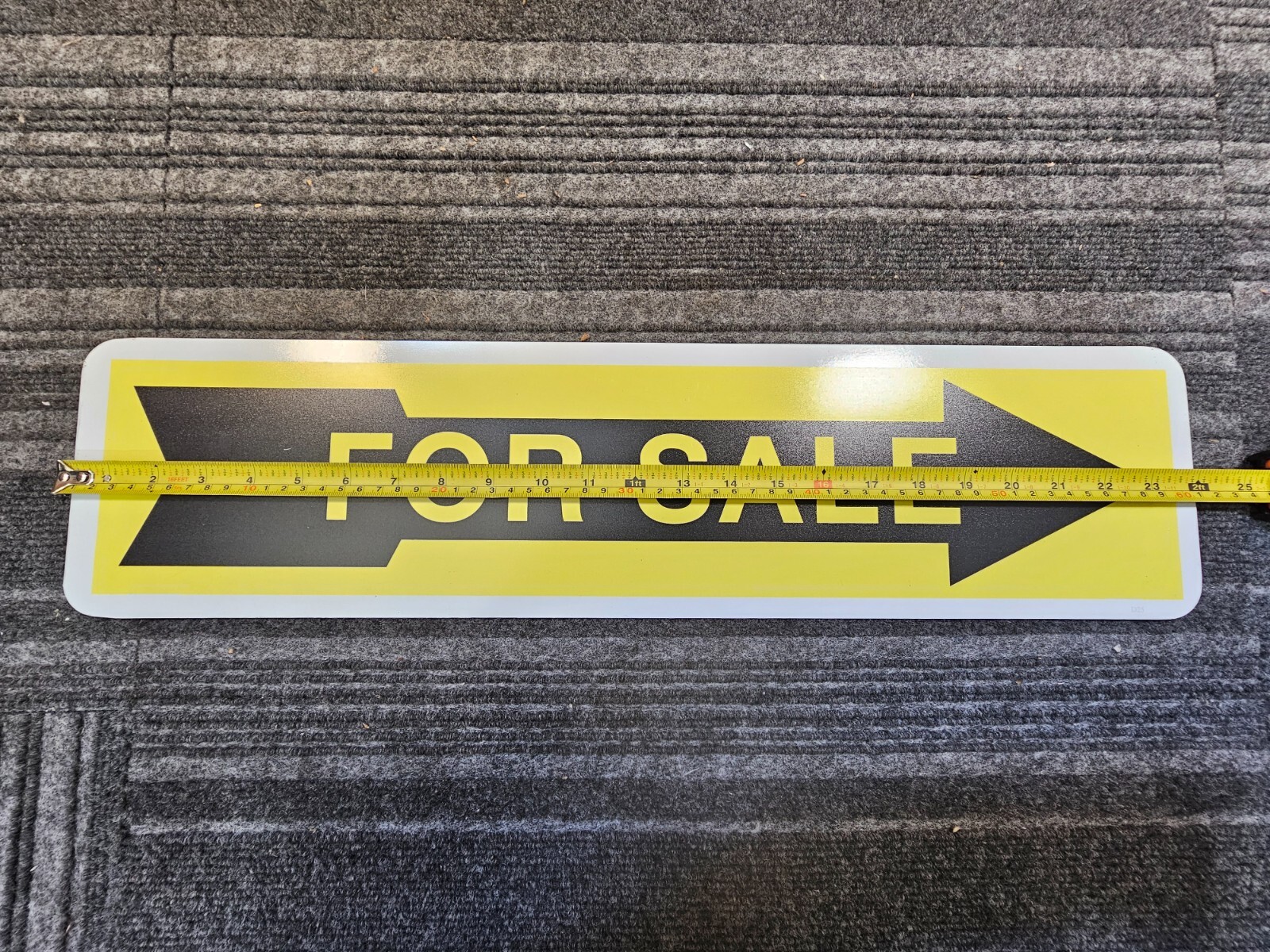 (QTY 5) Aluminum Metal Sign 24-inch L x 6-inch W Black & Yellow For Sale Signage