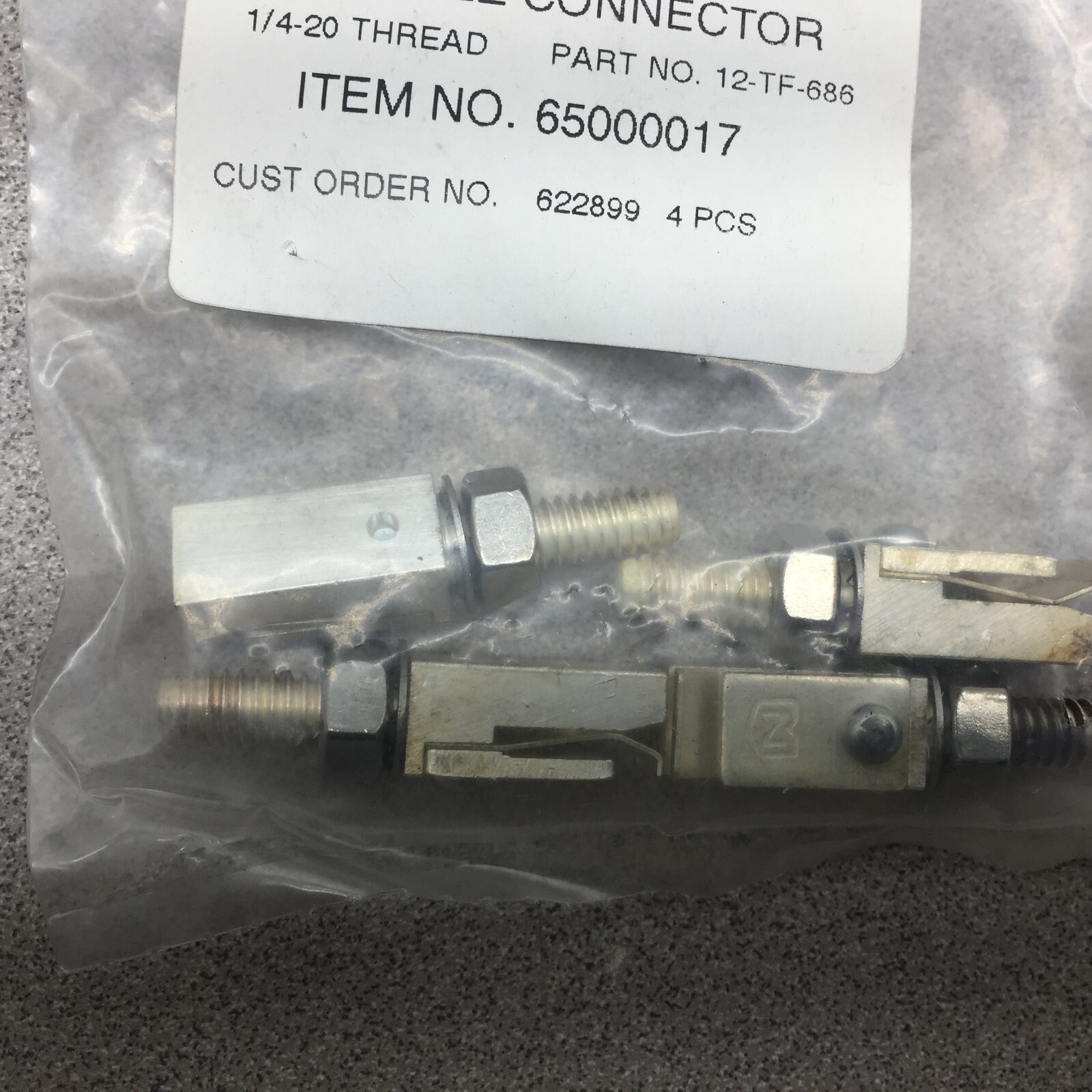 NEW IN BOX OF 92 NATIONAL 1/4-20 FEMALE EZ CONNECTOR 12-TF-686