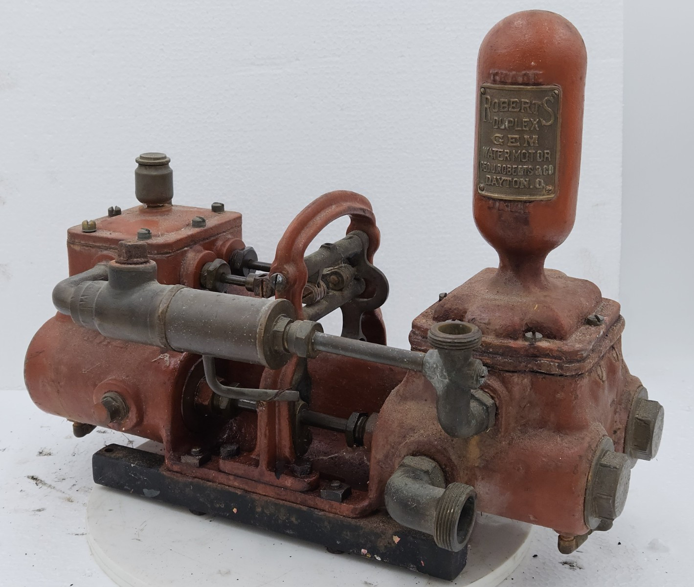 Antique Original Roberts Duplex water motor, STEAM PUMP Steam Engine Dayton Ohio