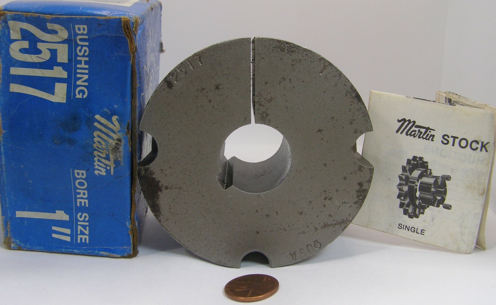 Martin Taper Lock Bushing 1″ 2517 Old Stock Rust Spots 2 screws included