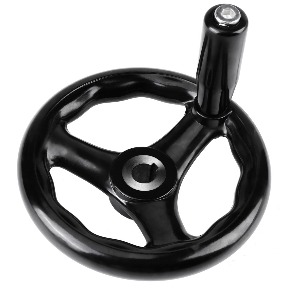 1PC 12*125mm Black Round 3 Spoke Hand Wheel For Lathe Milling Machine