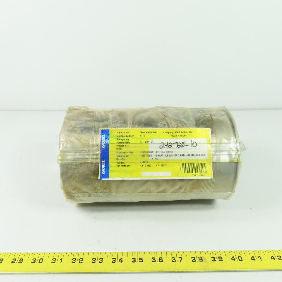 Andritz 242725-10 Shaft Sleeve Feed End 9″ OAL 4500503664 5-1/2″ OD Dia