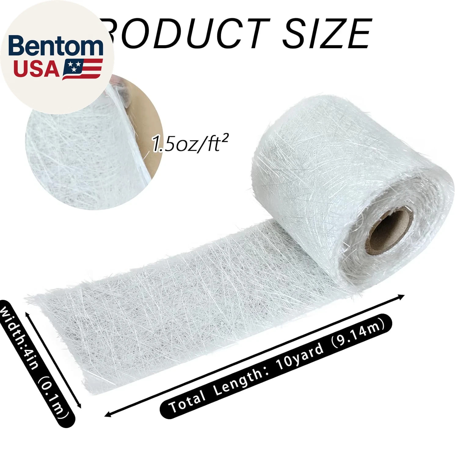 Fiberglass Chopped Strand Mat, 10 Yards X 4_ Fiberglass Mat Roll, 1.5Oz, Suit f