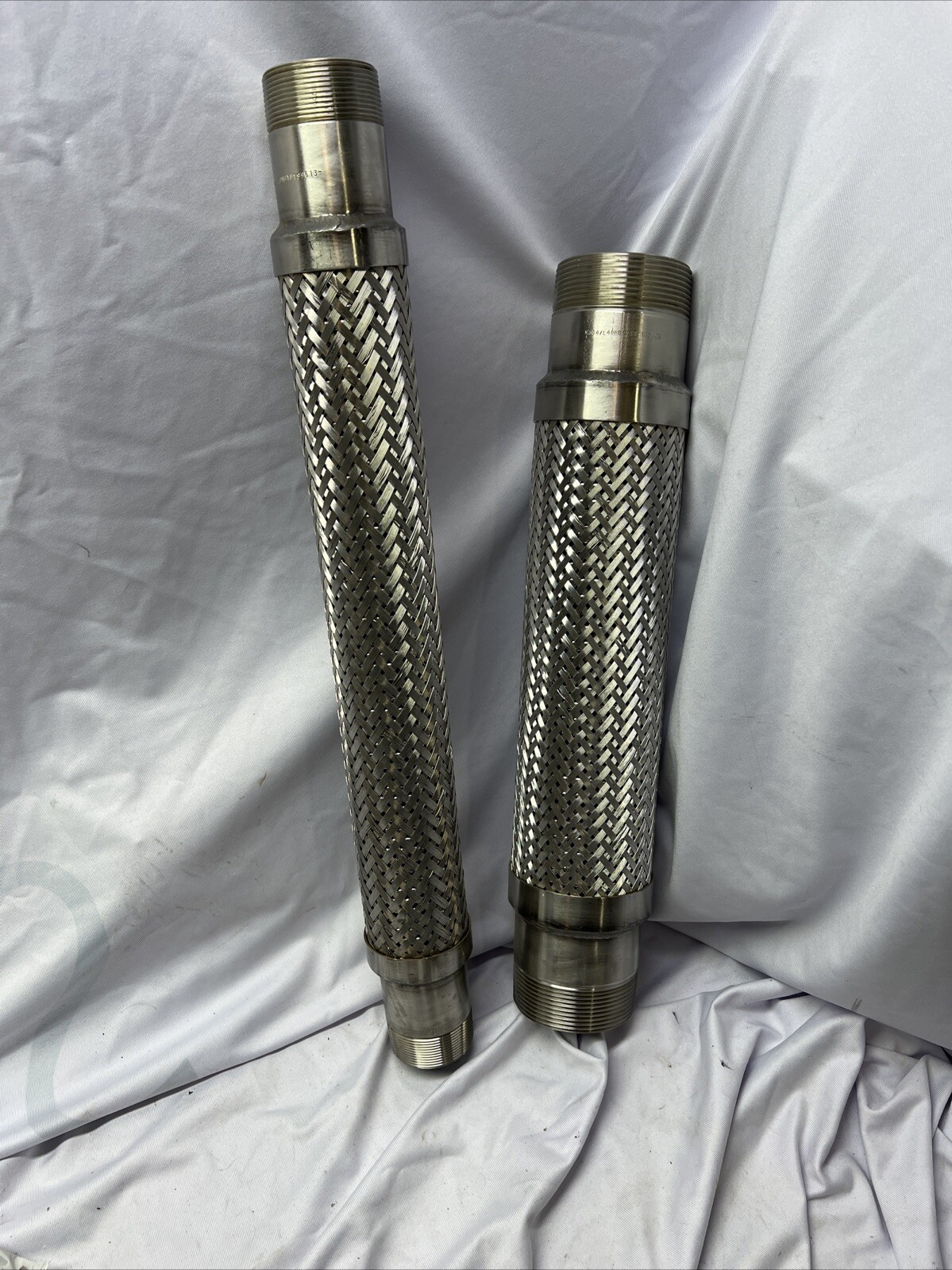 LOT of 2 New Hoses Master Stainless Steel Braided 24″x2″ 20”x3.25” M304/L40 ⚪️