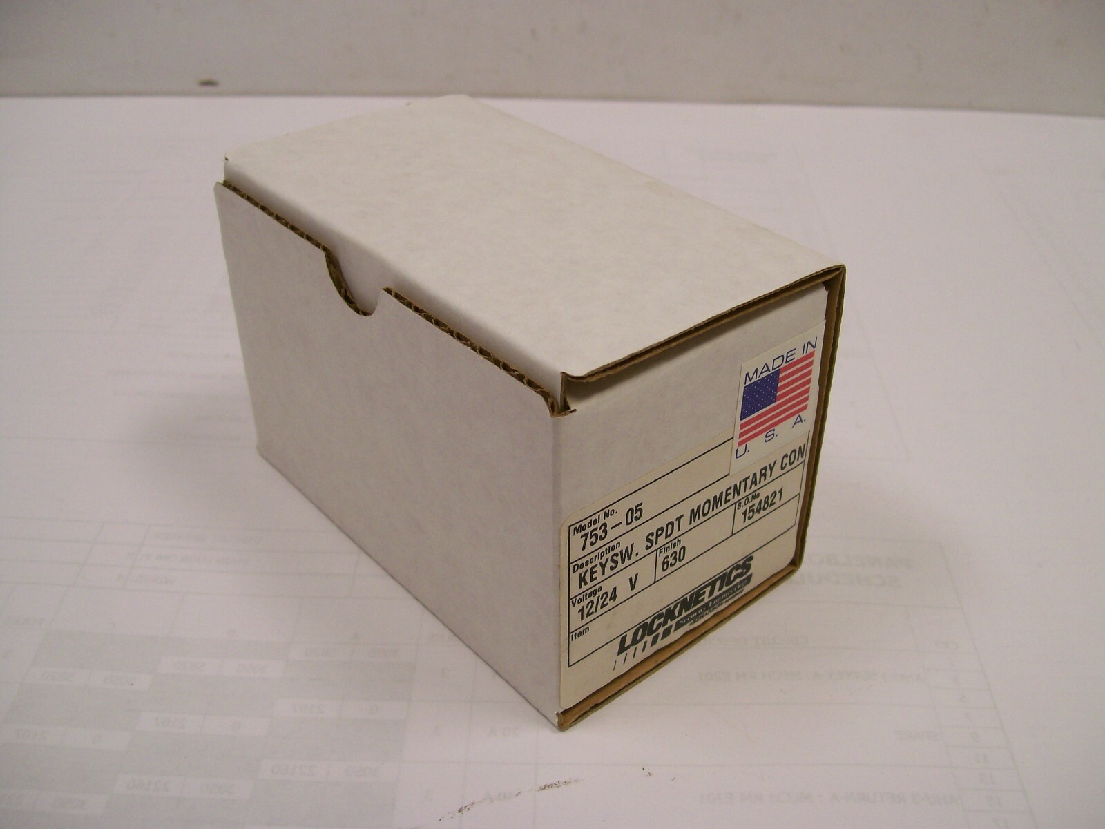 Locknetics #753-05 Key Switch SPDT Momentary Contact 12/24V Add Your Cylinder Lk