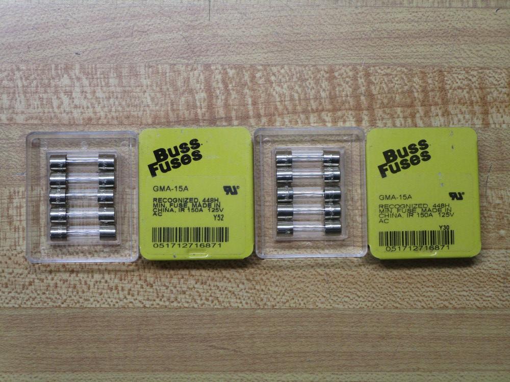 Buss GMA-15A Bussmann Fuse Cross Ref 1CJ37 (Pack of 10)