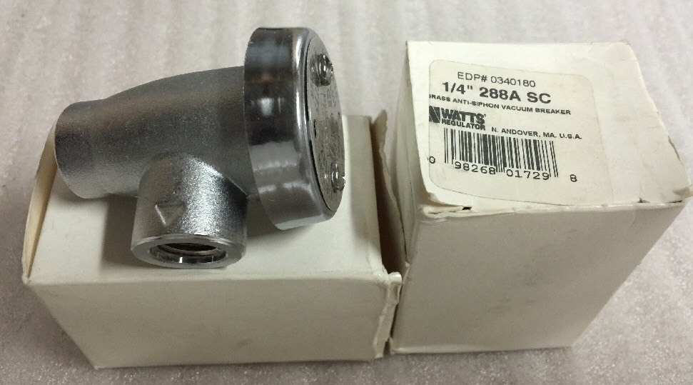 Lot Of 2, Watts Brass Anti Siphon Vacuum Breaker ASSE-1001, 1/4″ 288ASC, #1215A