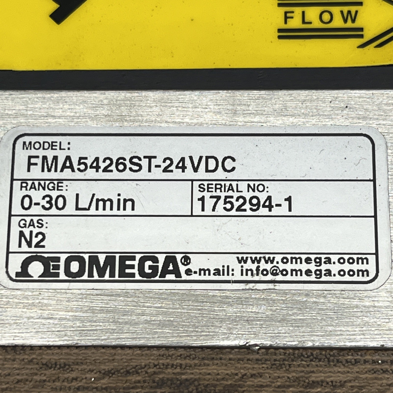 Omega Mass Flow Controller FMA5426ST 24VDC N2 Gas 0-30 L/Min