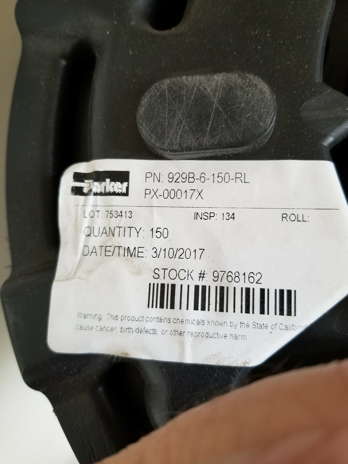 Parker Chemical Resistant Heavy Wall PTFE Smoothbore Hose #929B-6 Per Foot