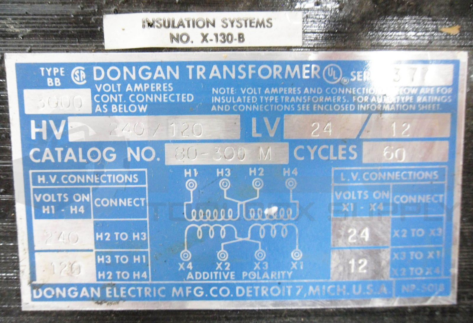 NEW DONGAN 80-300 M TRANSFORMER 240/120V 60CYL 24/12LV 80-300-M *READ*