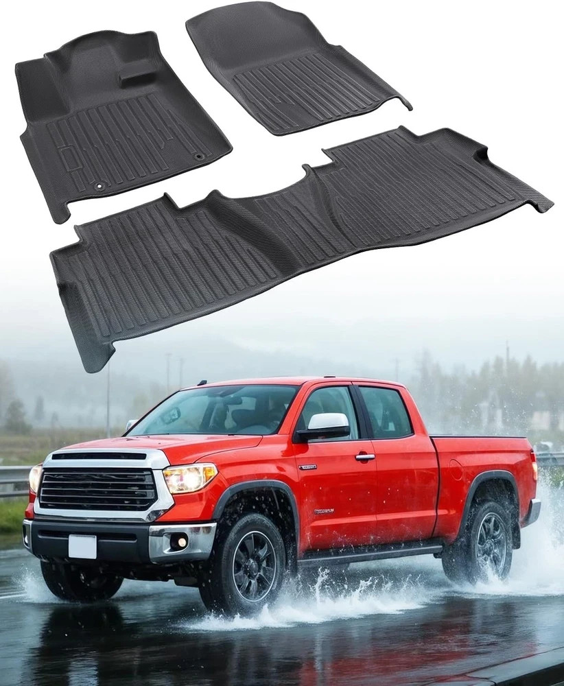 for Toyota Tundra Floor Mats 2011 2010 2009 2008 2007, Custom Fit All-Weather Ca