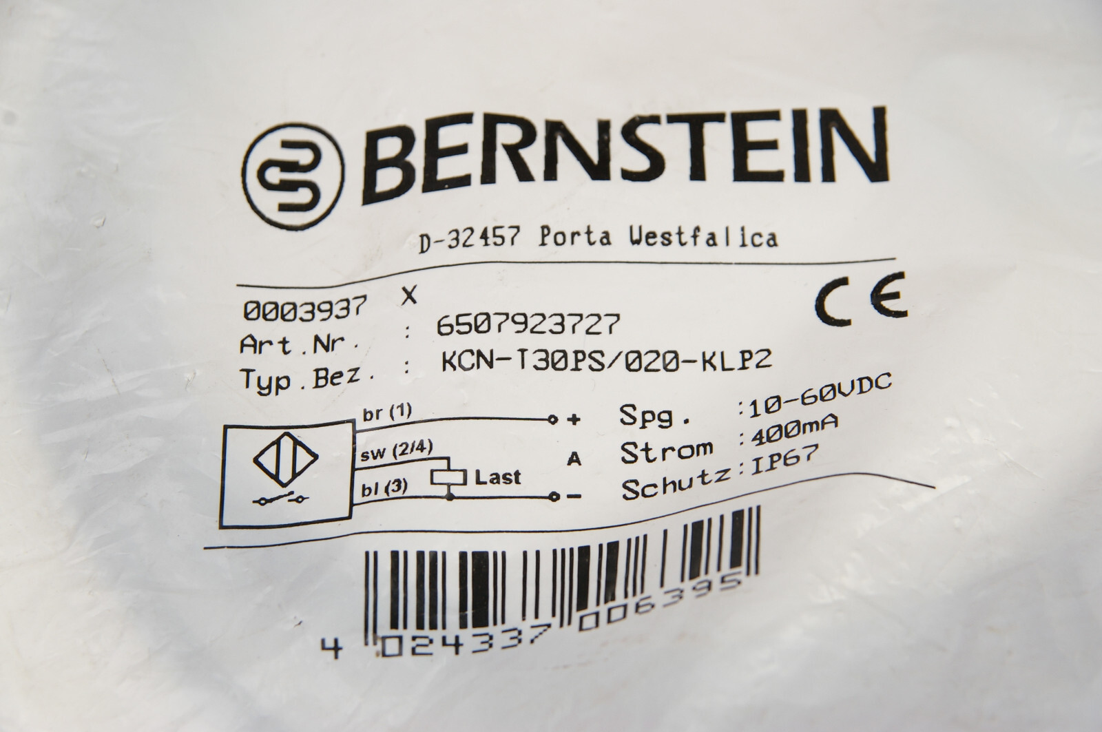 Bernstein KCN-T30PS/020-KLP2 6507923727 Sensor