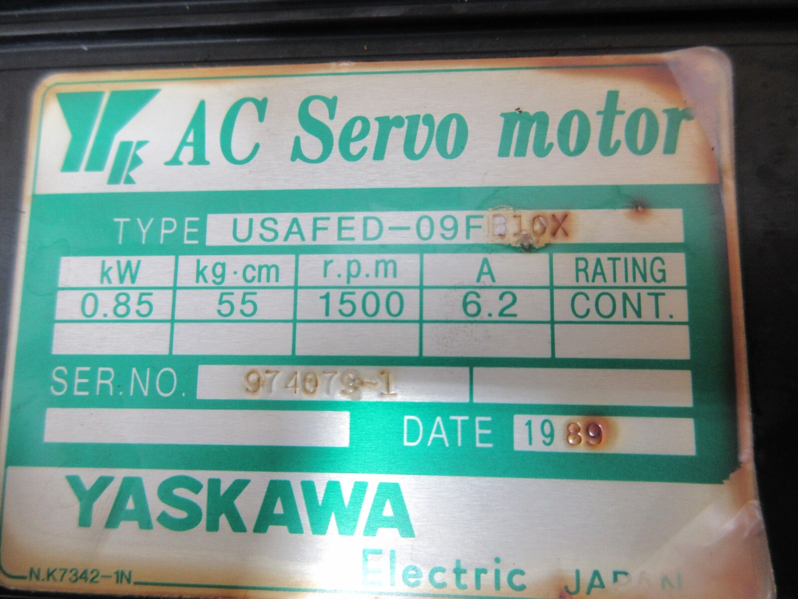 *SPECIAL PRICE* YASKAWA MORI SEIKI USAFED-09FB10X UTOPI-500UB01 MOTOR EACH 1
