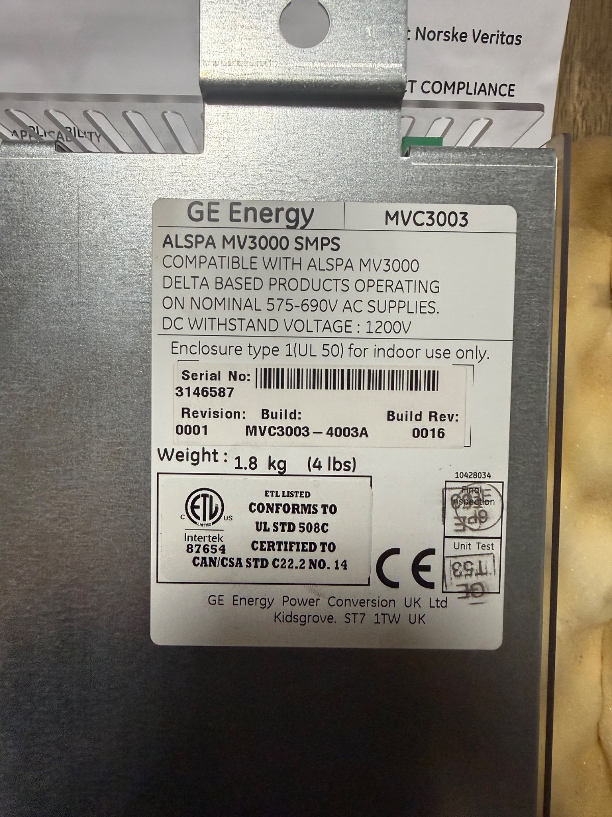GE Converteam Alstom MVC3003-4003A ALSPA MV3000 SMPS Power Supply New Open Box