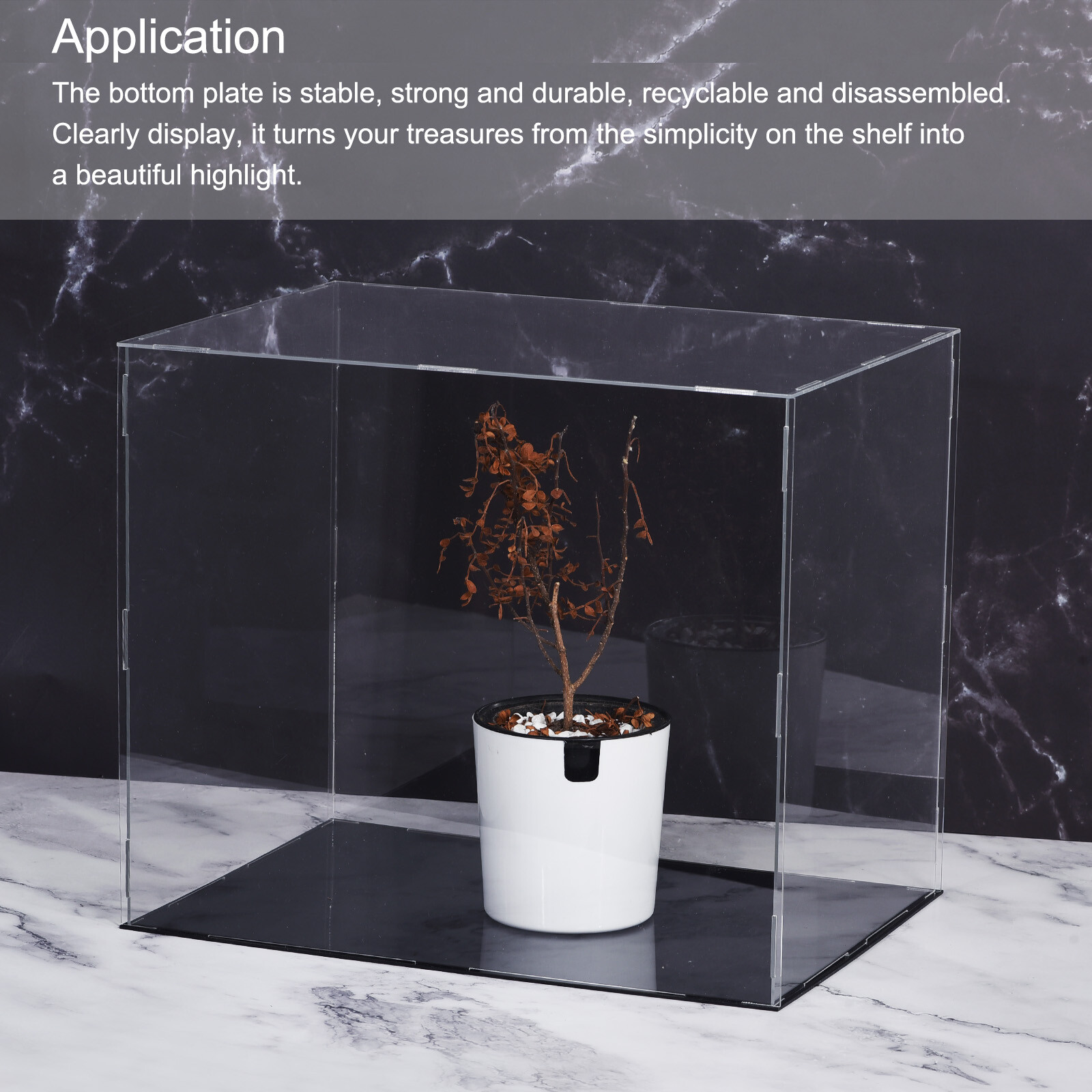 Acrylic Display Case Plastic Box Cube Storage Box Clear 41x16x20.5cm
