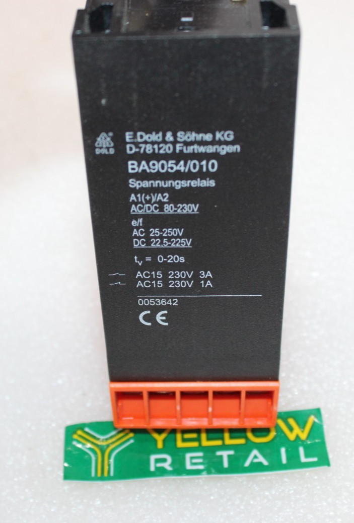 E.DOLD BA9054/010 VOLTAGE RELAY AC15 230V 31. AC15 230V 0053642 A1(+)/A2 AC/DC