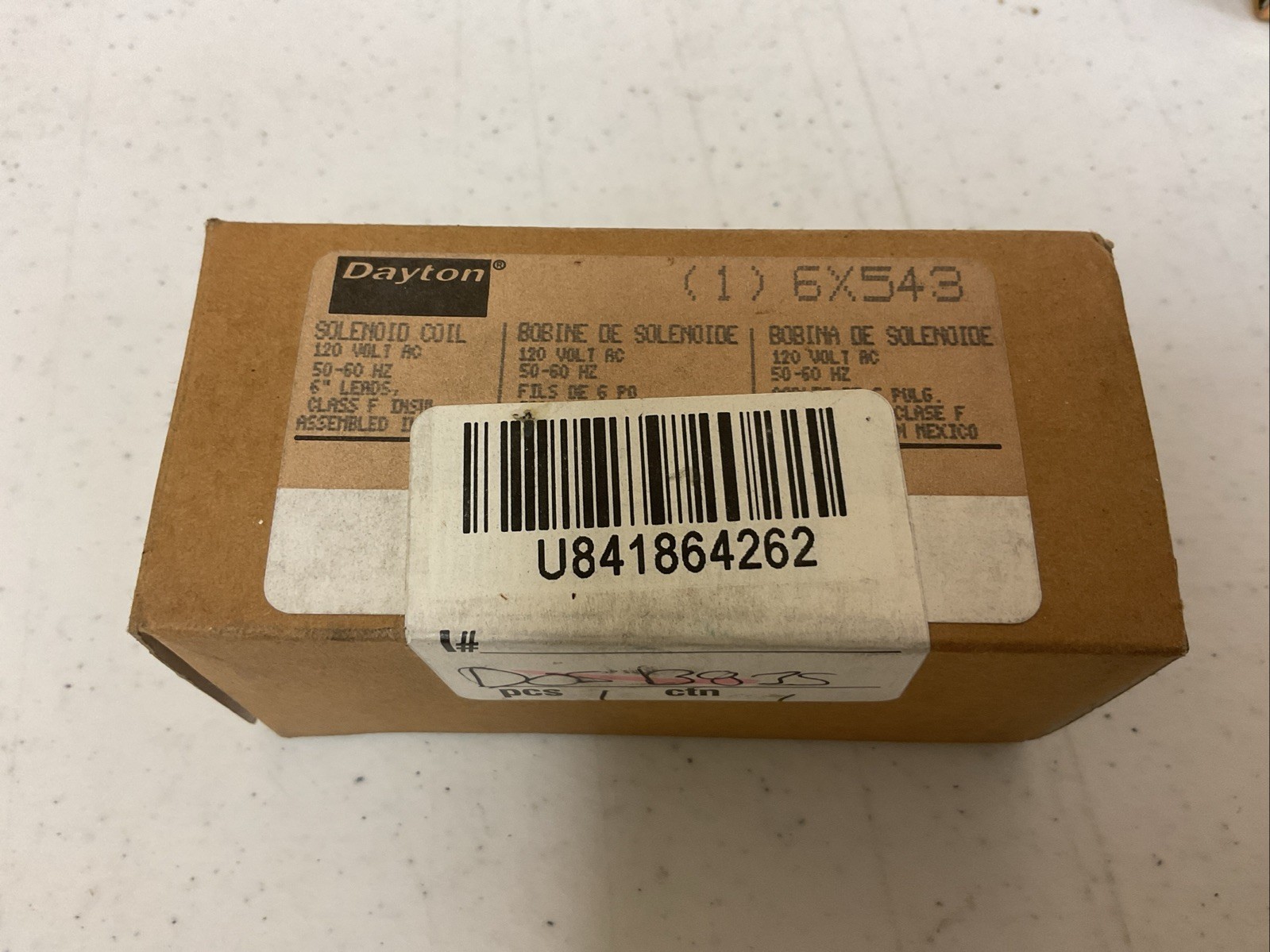 NEW DAYTON 6X543 SOLENOID COILS 120 VOLTS 50-60 HZ 6” LEADS, FREE SHIPPING