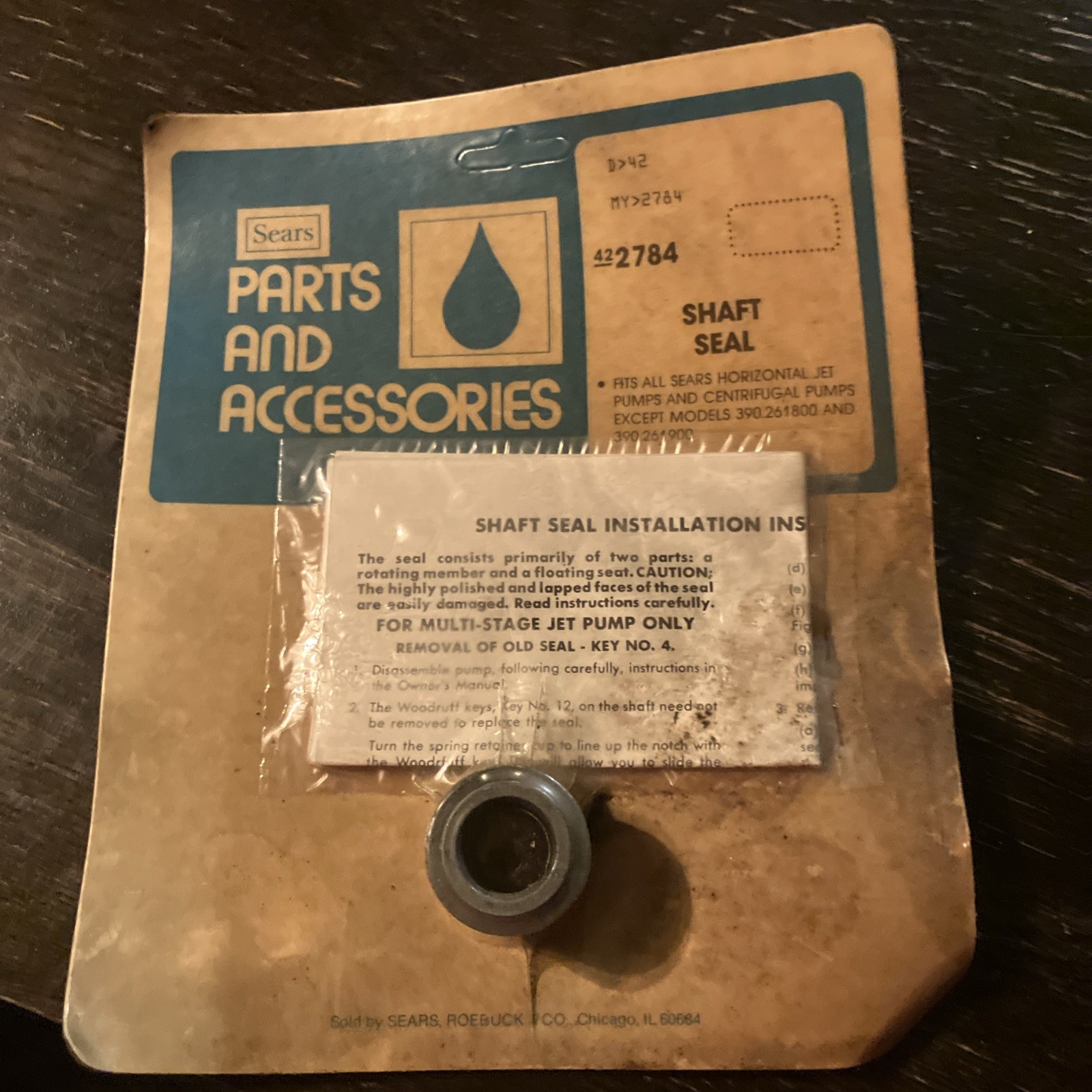 Sears Pump Shaft Seal 42-2784, U109-6B Fits Goulds Flotec + more, Sealed Package