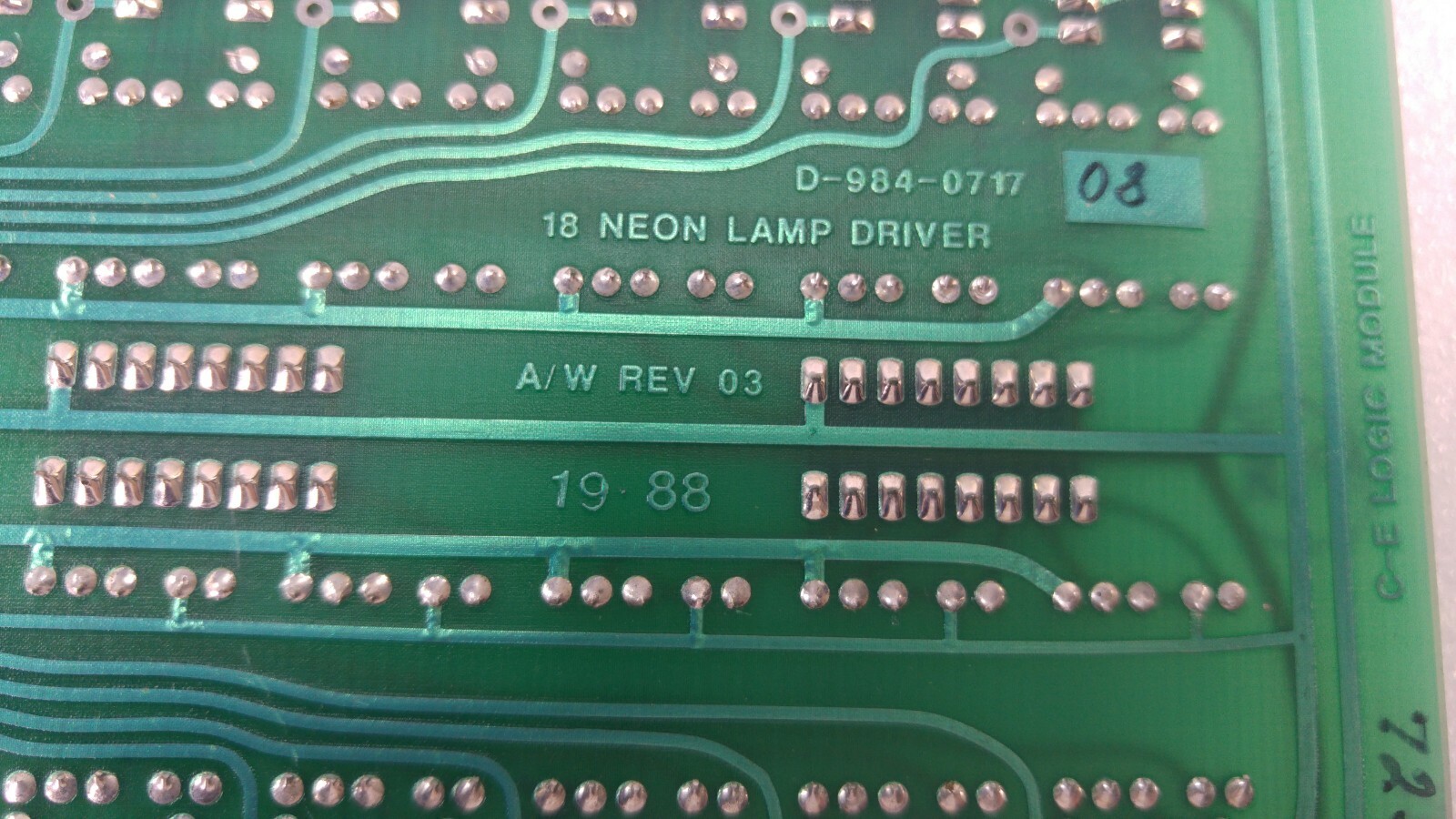 C-E LOGIC MODULE D-984-0717 08 18 NEON LAMP DRIVER