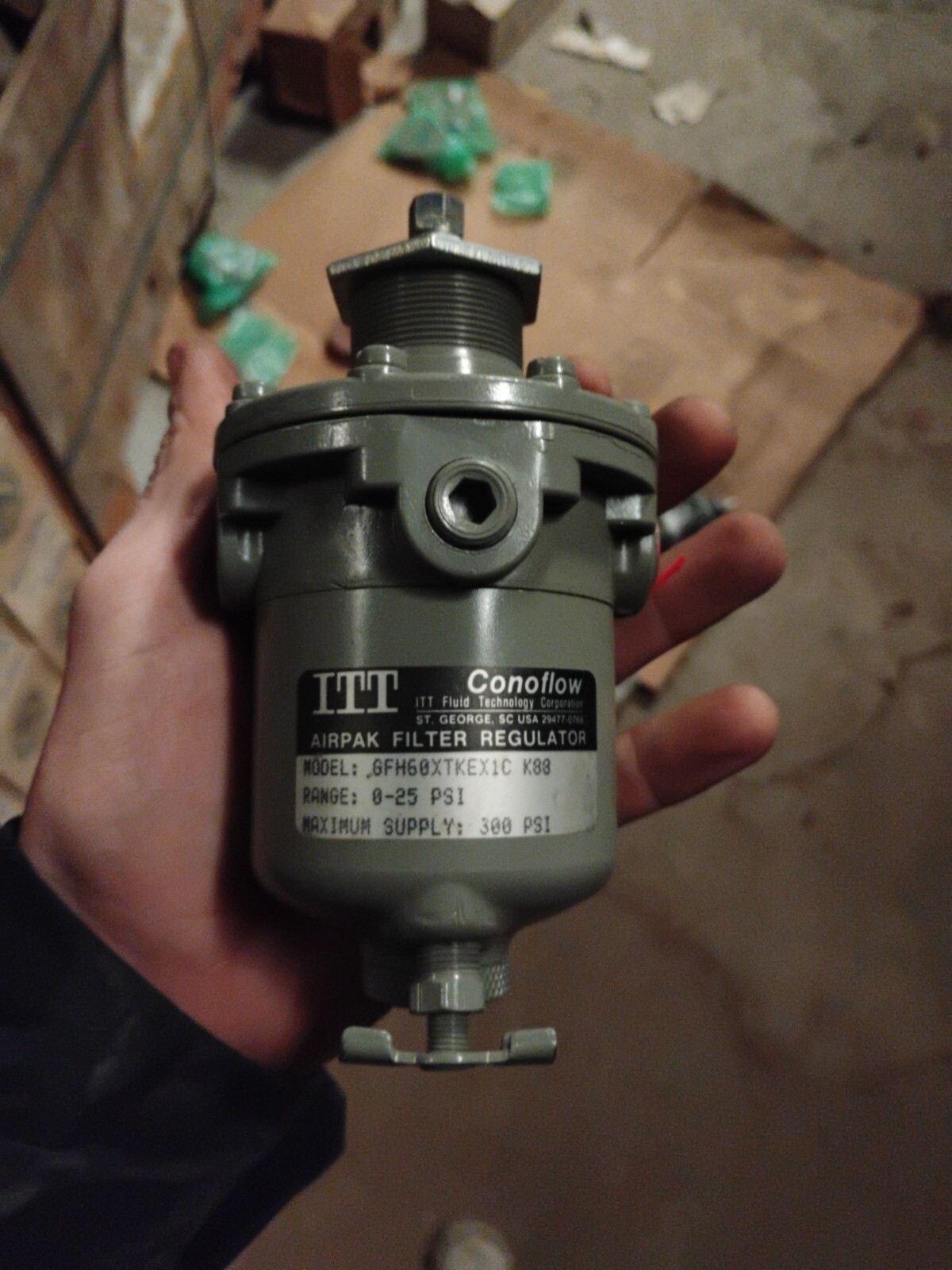 NEW ITT CONOFLOW GFH60XTKEX1C FILTER REGULATOR Range 0-25 PSI Max Supply 300psi