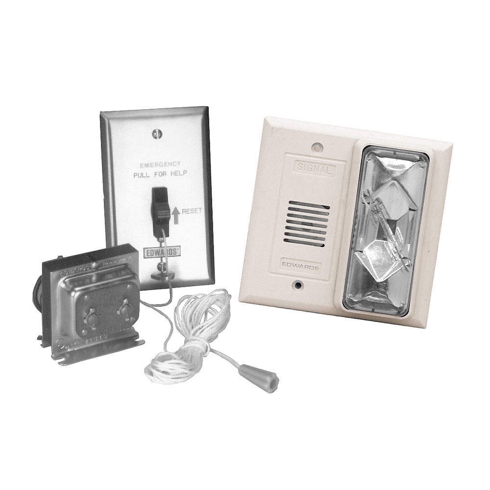 EDWARDS SIGNALING 6538-G5 Horn and Strobe Kit,Clear,6″ L,24V AC 16G824