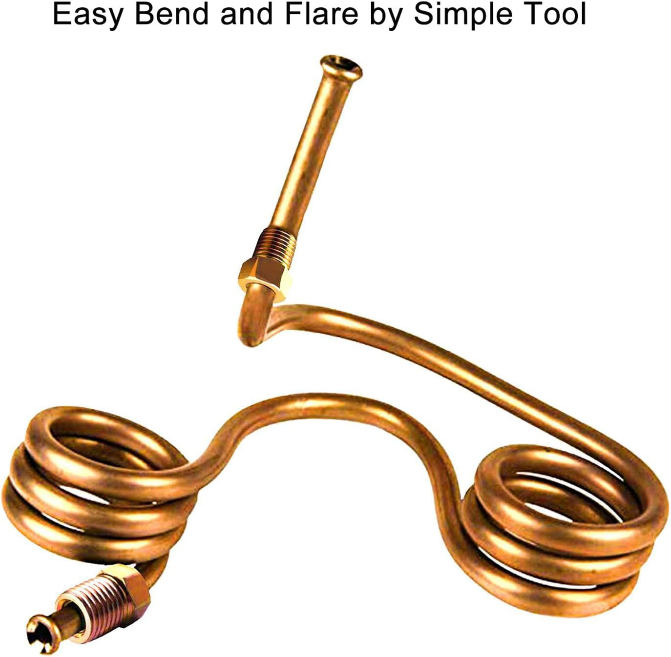 5/16 Brake Line Tubing Kit, Flexible Brake Line 25 Ft Copper Coated Tube Roll fo