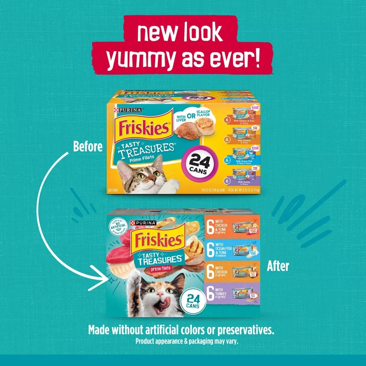 Friskies® Tasty Treasures Adult Cat Wet Food – Variety Pack, 96 CT, 528 OZ
