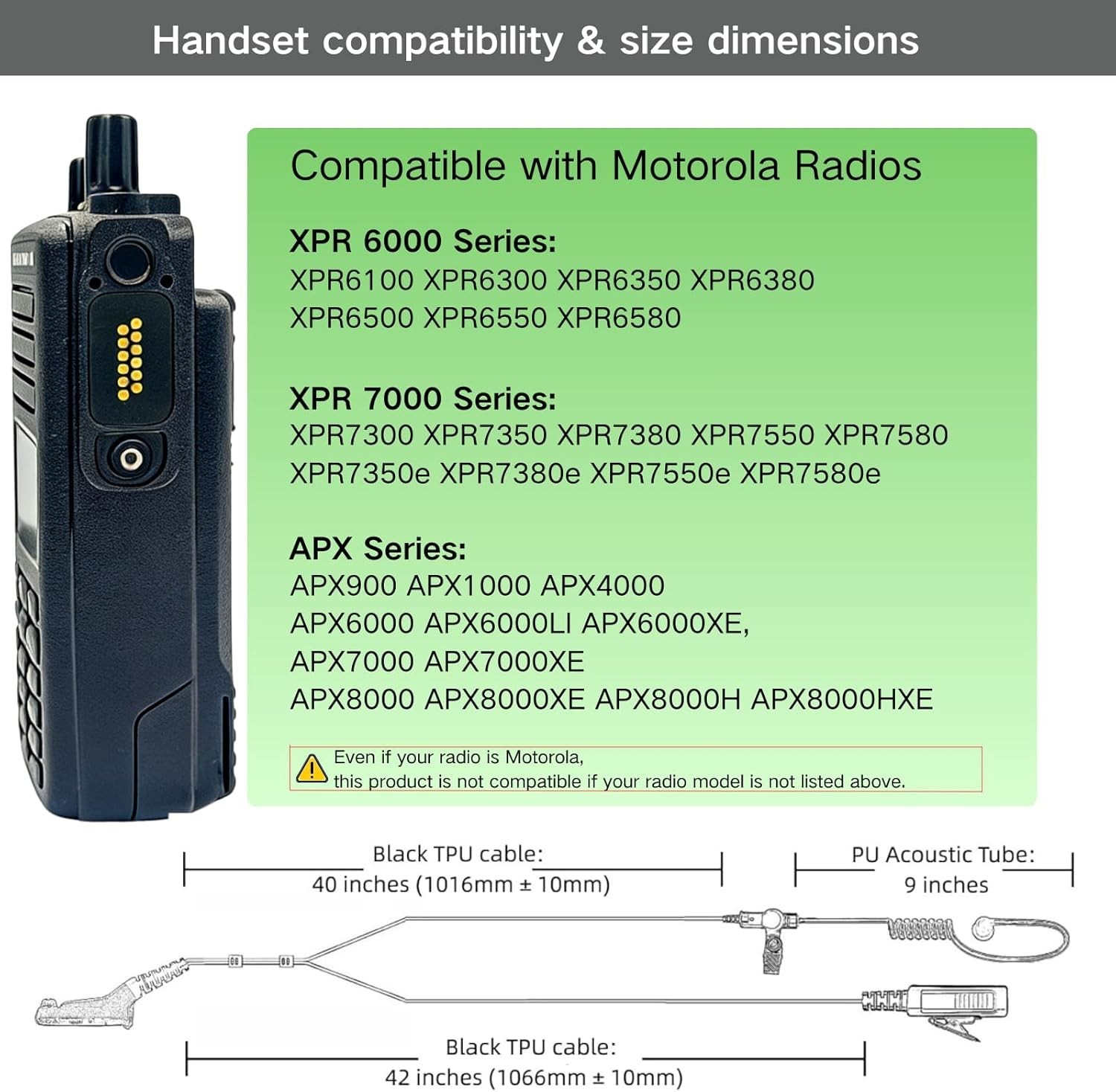 APX 6000 Earpiece XPR 7550e Headset Compatible for Motorola Radios APX 8000/7000