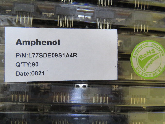 AMPHENOL L77SDE09S1A4R Qty of 10 per Lot 9 Position D-Sub Receptacle, Female