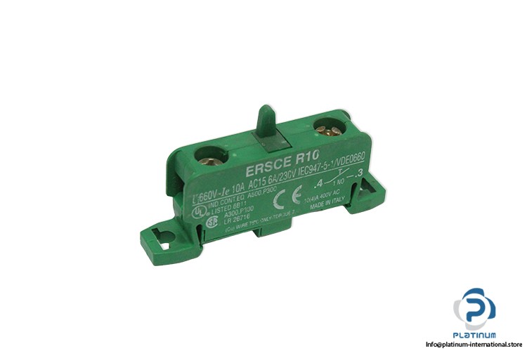 ERSCE R10 CONTACT BLOCK_1 Normally Open (1 NO) Contact_AC15-6 A / 230V